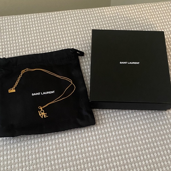 Saint Laurent Gold Love Pendant Necklace - Picture 3 of 10